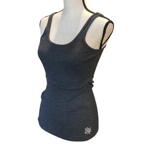 Vintage Roxy Ribbed Tank Top, Y2K Era, Early 2000s Surf Skate Grey - Large